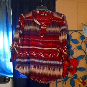 Catos southwestern long  sleeve button up to 3/4 sleeve.
